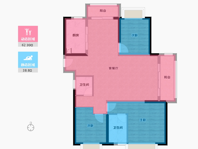 湖南省-长沙市-星城春晓-90.84-户型库-动静分区