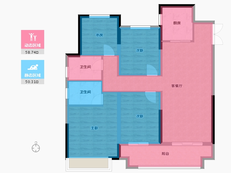 河南省-焦作市-东方今典境界.桂园-101.06-户型库-动静分区