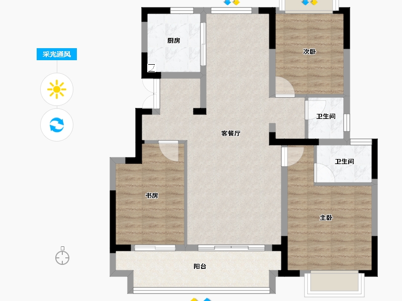 江西省-南昌市-赣电贵府-92.80-户型库-采光通风