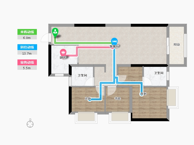 湖南省-长沙市-宁乡美的城-78.40-户型库-动静线