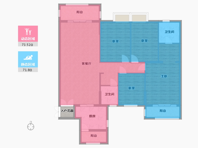 云南省-昆明市-昆华苑-138.00-户型库-动静分区