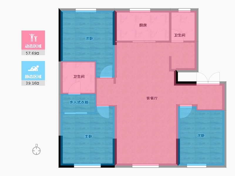 辽宁省-沈阳市-保利紫云-87.17-户型库-动静分区