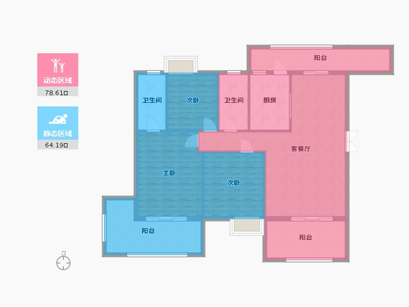 贵州省-铜仁市-紫荆苑-120.00-户型库-动静分区