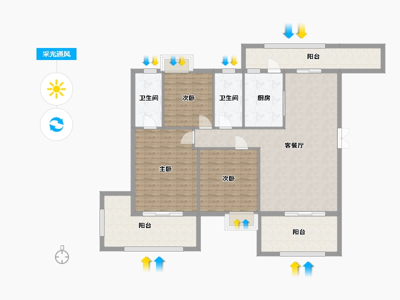 贵州省-铜仁市-紫荆苑-120.00-户型库-采光通风