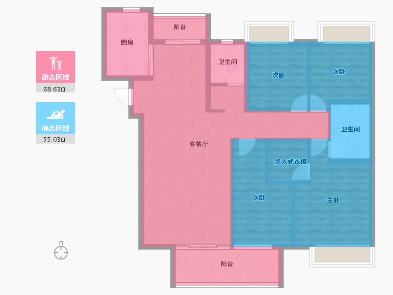 湖北省-武汉市-交投合盛嘉园-111.20-户型库-动静分区