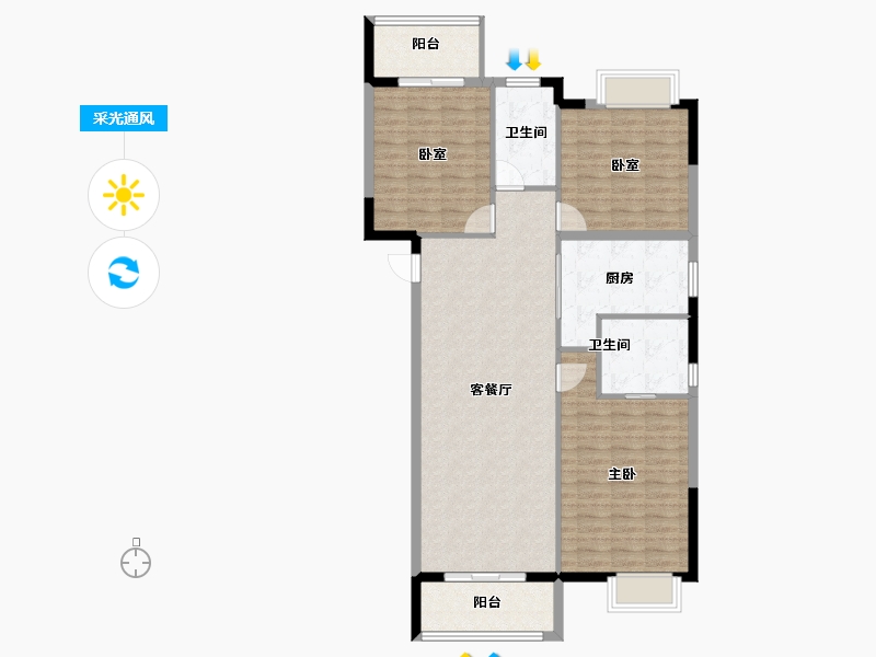 湖北省-武汉市-交投合盛嘉园-111.58-户型库-采光通风