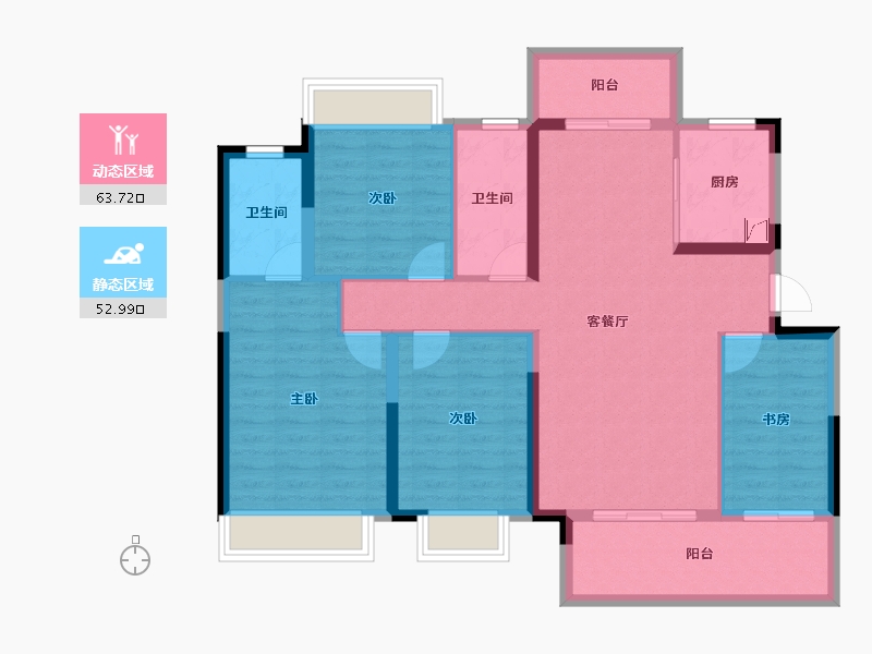 湖南省-长沙市-保利中环广场-104.63-户型库-动静分区