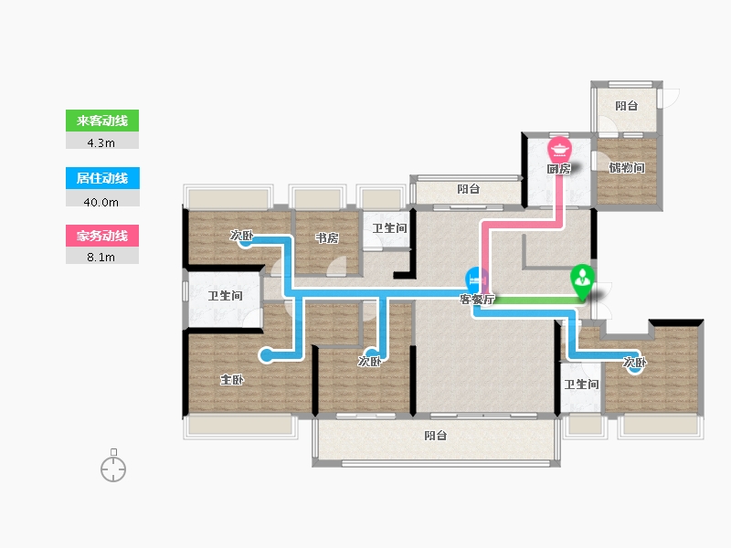 贵州省-贵阳市-碧桂园百花里-186.40-户型库-动静线