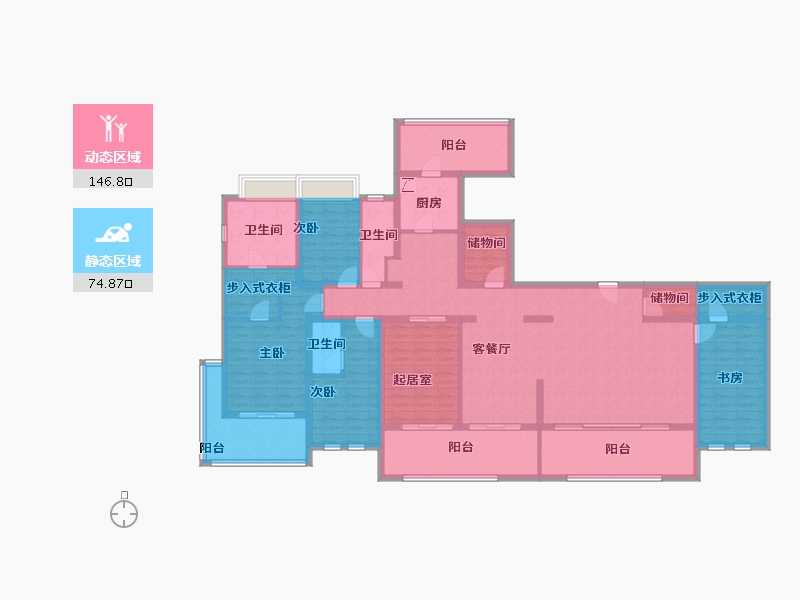 上海-上海市-云锦东方三期-198.05-户型库-动静分区