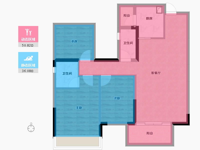 广西壮族自治区-南宁市-国悦九曲湾-77.03-户型库-动静分区