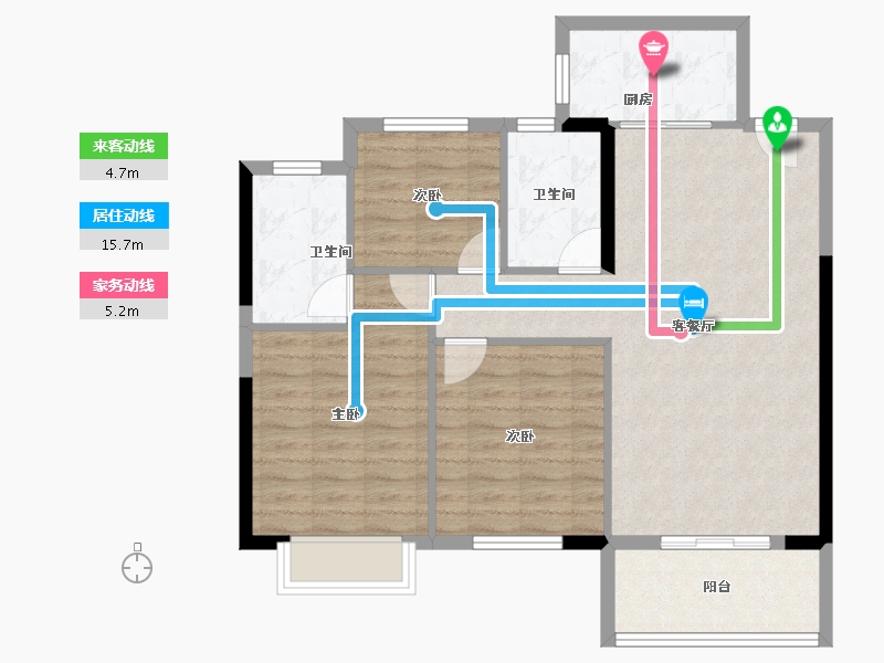 湖北省-武汉市-车都春台里-86.68-户型库-动静线