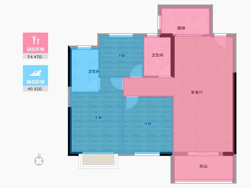 湖北省-武汉市-车都春台里-86.68-户型库-动静分区