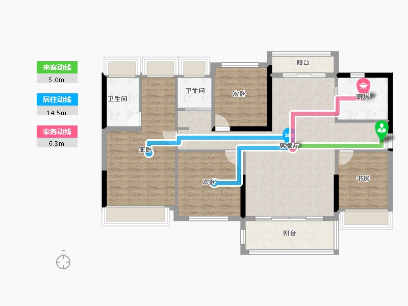 贵州省-贵阳市-碧桂园百花里-114.40-户型库-动静线