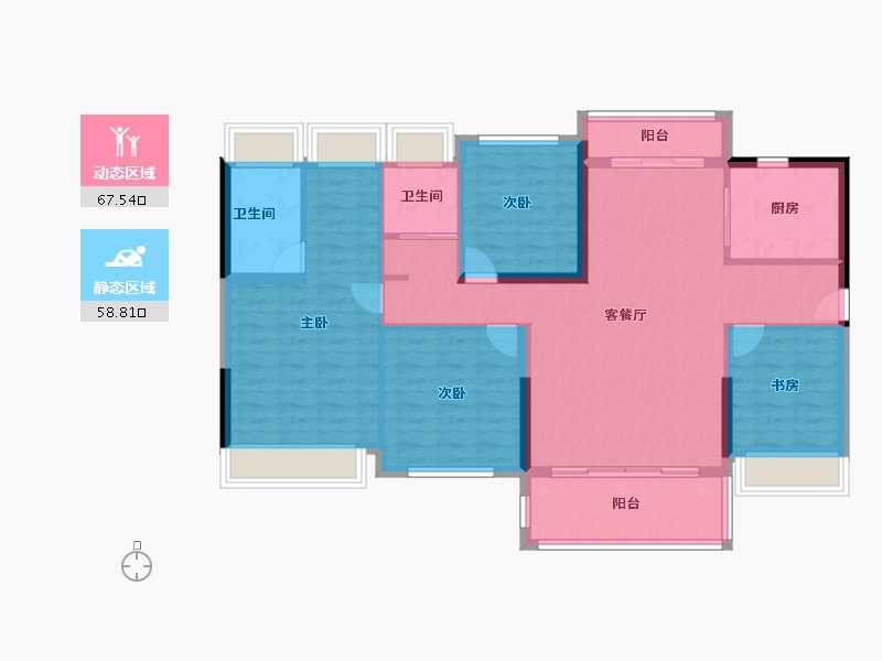 贵州省-贵阳市-碧桂园百花里-114.40-户型库-动静分区