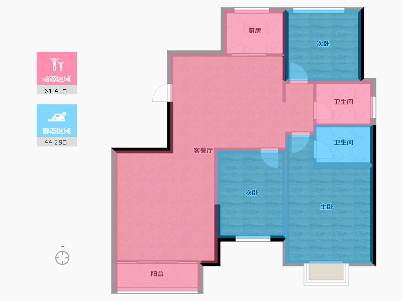 天津-天津市-招商果岭-95.07-户型库-动静分区