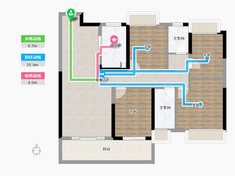 湖南省-长沙市-保利中环广场-103.68-户型库-动静线