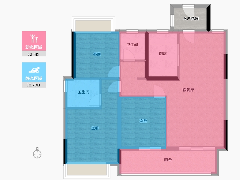 江苏省-南通市-春溪集-85.00-户型库-动静分区