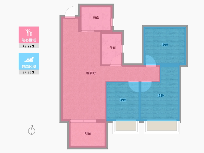 广西壮族自治区-南宁市-荣和伍壹大道-62.54-户型库-动静分区