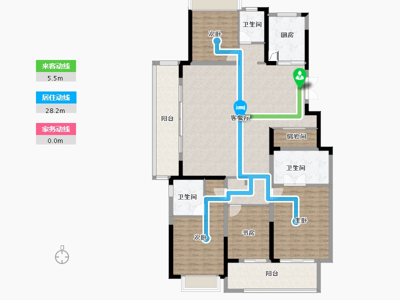 江苏省-常州市-嘉宏天际-160.00-户型库-动静线