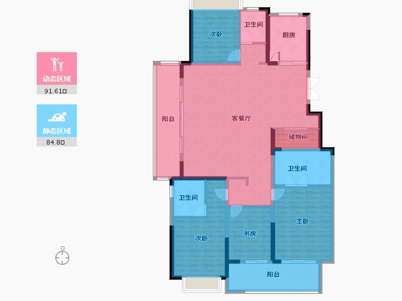 江苏省-常州市-嘉宏天际-160.00-户型库-动静分区