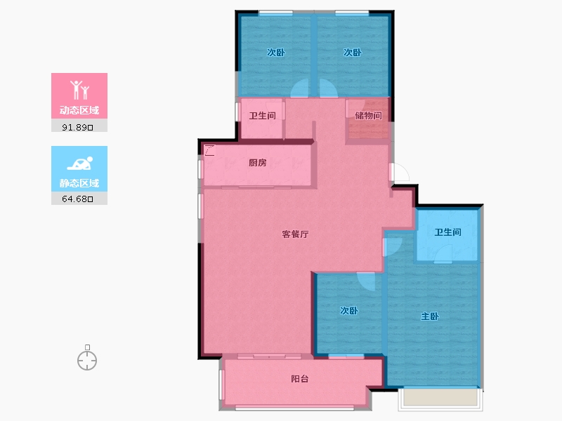 山东省-潍坊市-新城荣樾大都会-140.00-户型库-动静分区