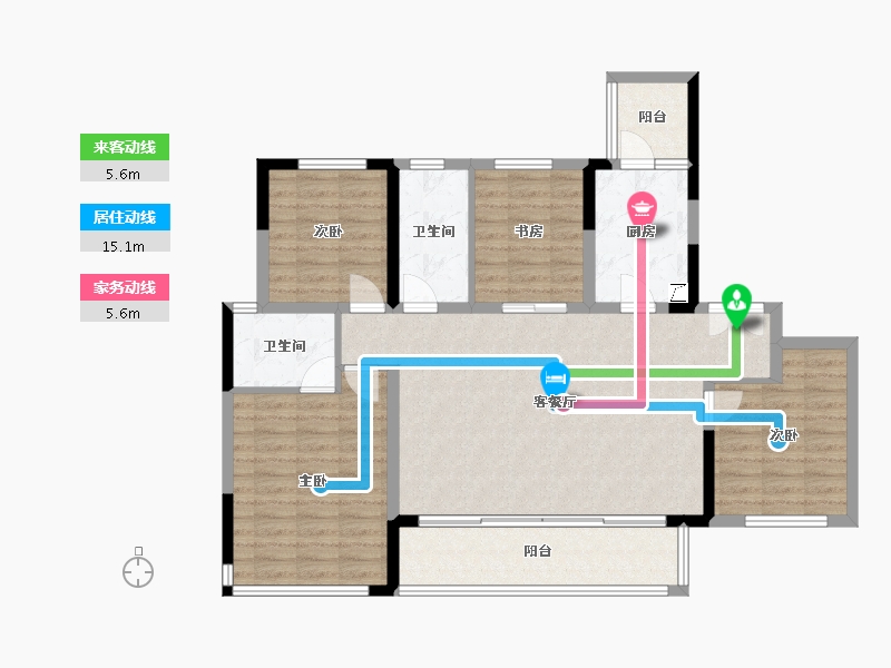 四川省-成都市-首开天府琅樾-124.00-户型库-动静线