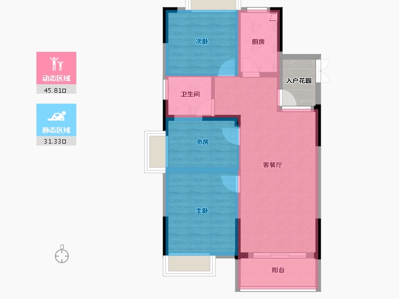 江西省-南昌市-恒茂未来都会-72.00-户型库-动静分区