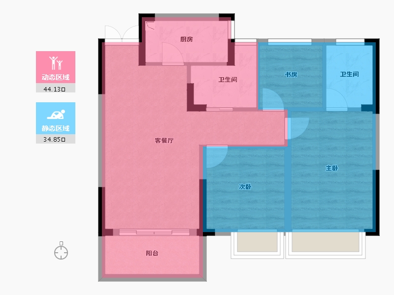 江西省-南昌市-恒茂未来都会-70.40-户型库-动静分区