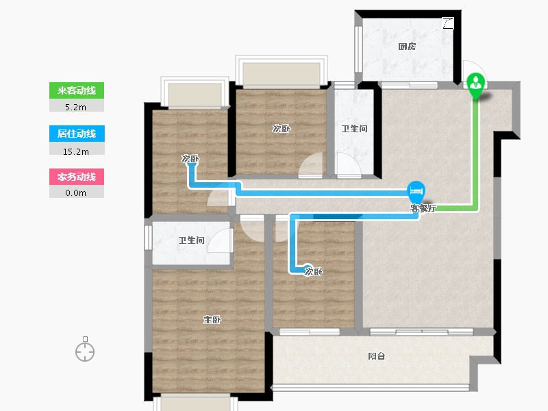 湖南省-长沙市-金地都会风华-105.14-户型库-动静线