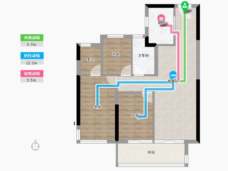 福建省-泉州市-石狮建发和鸣-74.40-户型库-动静线