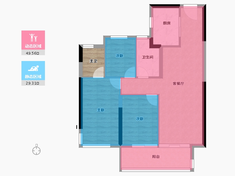 福建省-泉州市-石狮建发和鸣-74.40-户型库-动静分区