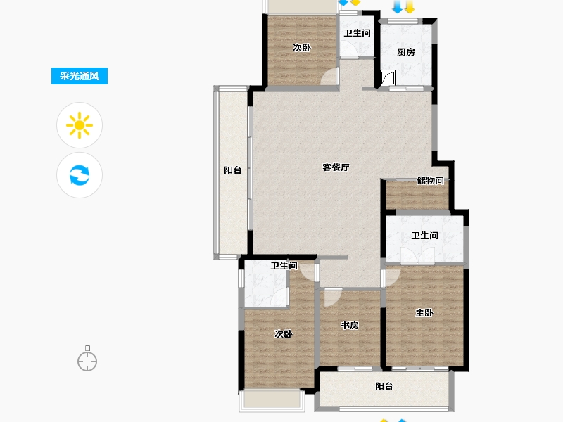 江苏省-常州市-嘉宏天际-156.97-户型库-采光通风