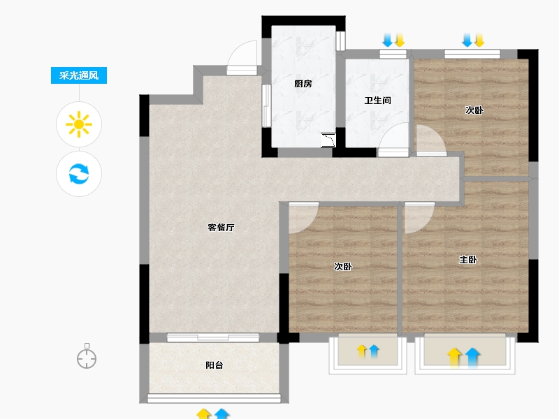 江西省-南昌市-恒茂未来都会-71.20-户型库-采光通风