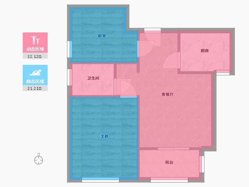 江苏省-南京市-莲花新城-南苑-47.50-户型库-动静分区