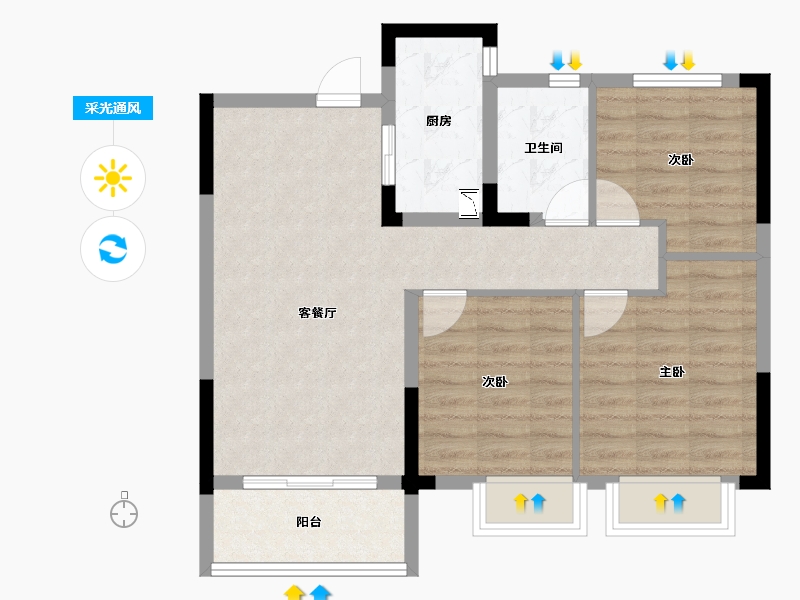 江西省-南昌市-恒茂未来都会-71.20-户型库-采光通风