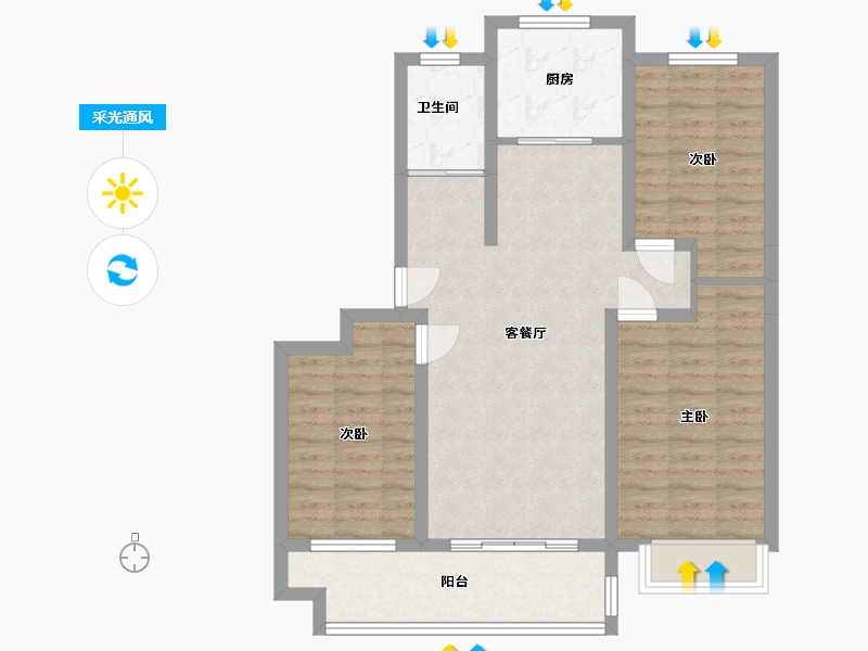 山东省-日照市-颐和家园-90.00-户型库-采光通风