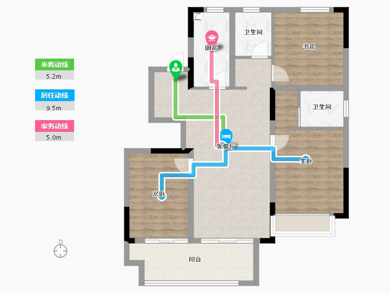 江苏省-常州市-晋陵和庭-92.80-户型库-动静线