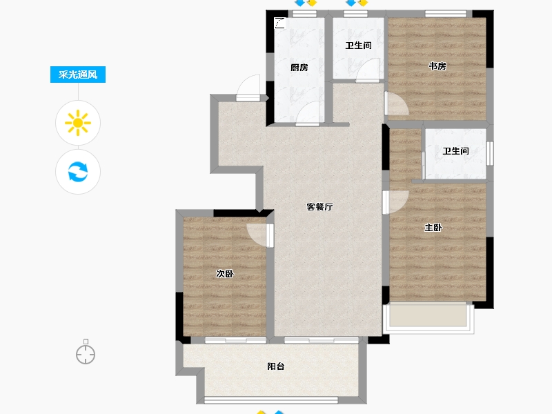 江苏省-常州市-晋陵和庭-92.80-户型库-采光通风