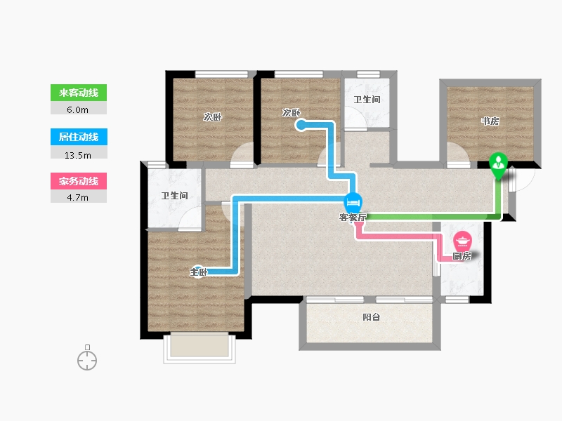 广西壮族自治区-南宁市-龙湖春江天越-89.11-户型库-动静线