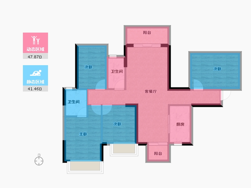 广西壮族自治区-南宁市-荣和伍壹大道-78.75-户型库-动静分区