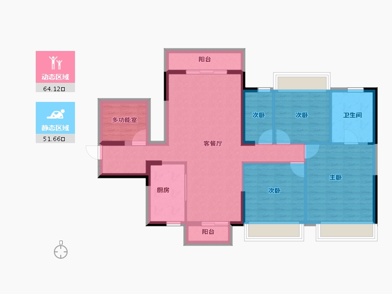 广西壮族自治区-南宁市-荣和公园里-104.10-户型库-动静分区