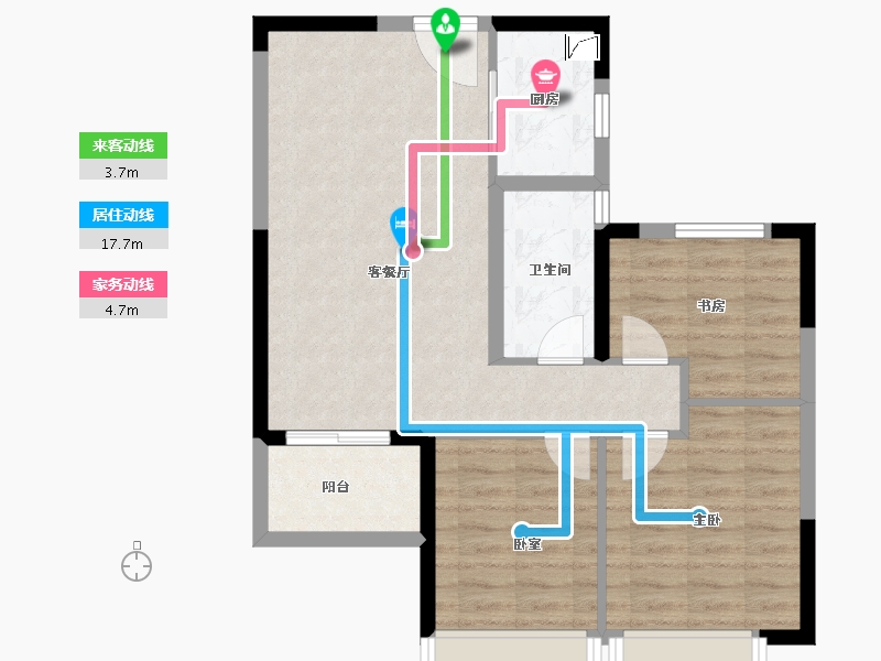 湖南省-湘潭市-湘江富力城-71.45-户型库-动静线