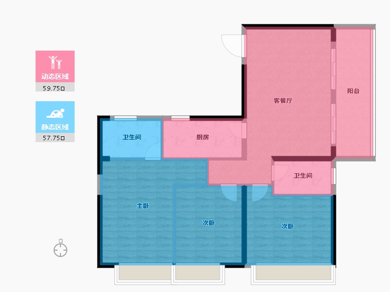 湖北省-武汉市-车都春台里-106.85-户型库-动静分区