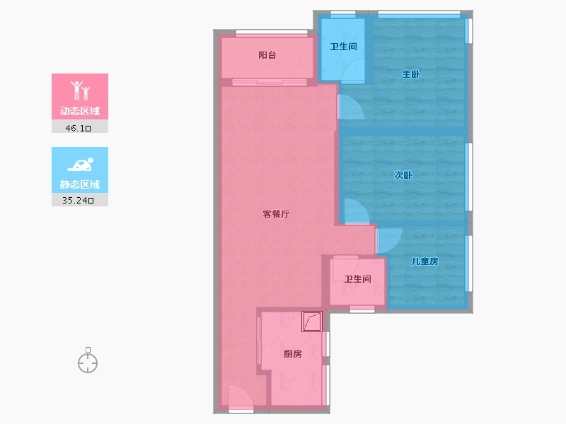 广东省-清远市-帝景湾-70.70-户型库-动静分区