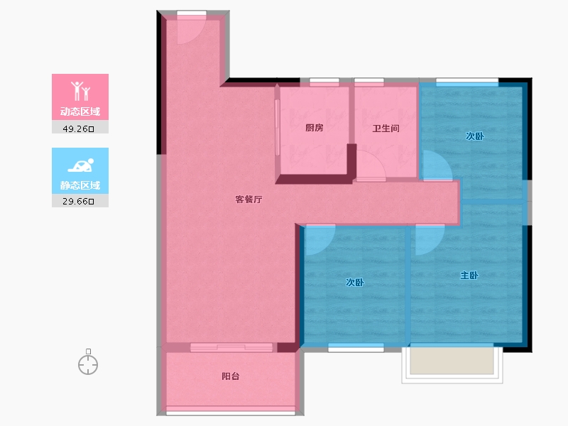 湖北省-武汉市-车都春台里-70.76-户型库-动静分区