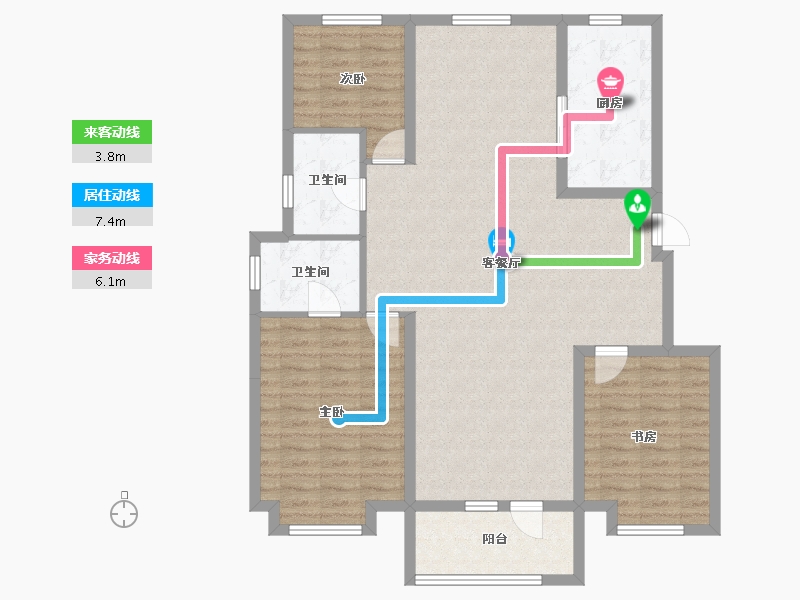 辽宁省-沈阳市-中粮·隆悦祥云-110.41-户型库-动静线