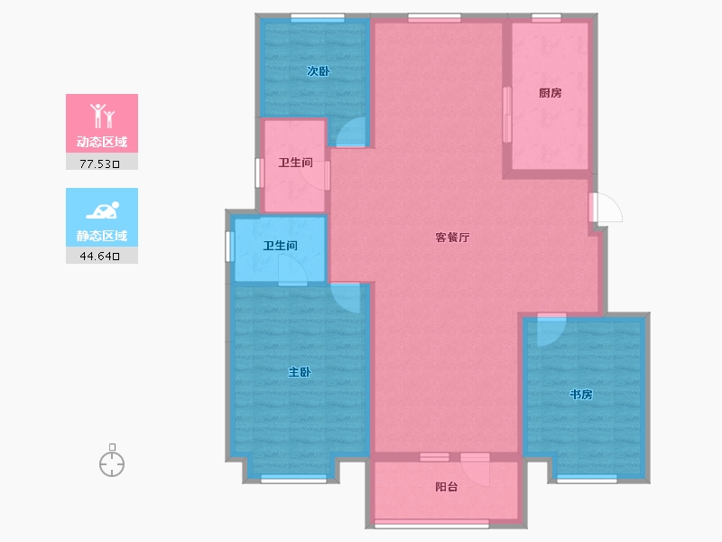 辽宁省-沈阳市-中粮·隆悦祥云-110.41-户型库-动静分区