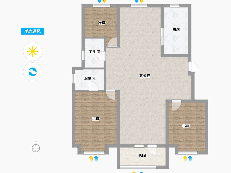 辽宁省-沈阳市-中粮·隆悦祥云-110.41-户型库-采光通风