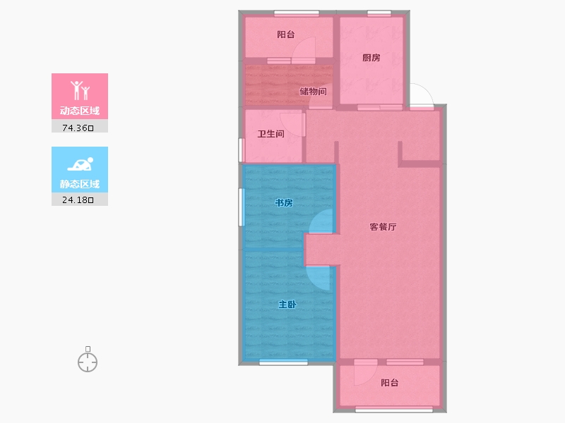 辽宁省-沈阳市-华润置地御华府-88.00-户型库-动静分区