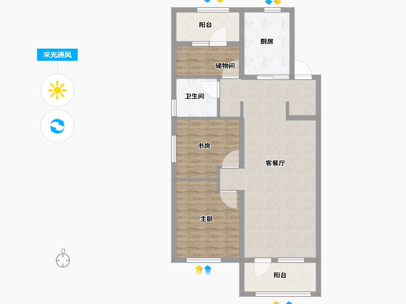 辽宁省-沈阳市-华润置地御华府-88.00-户型库-采光通风